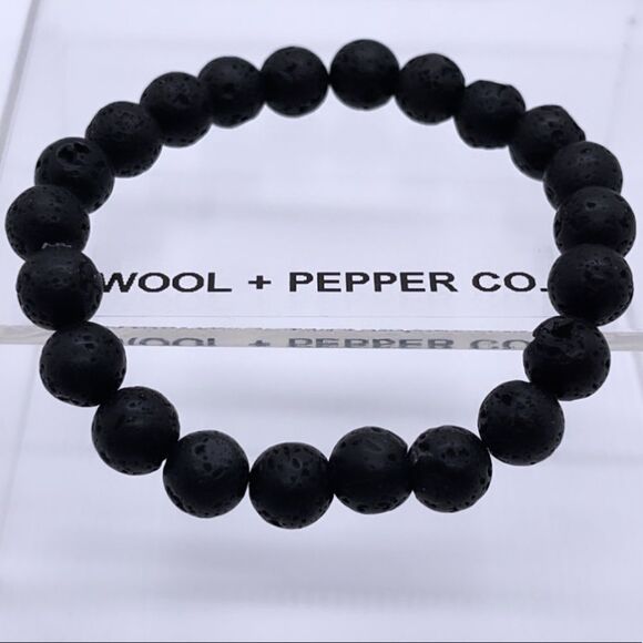 Wool + Pepper Co. Mens Lava Rocks Black Bracelet - Picture 6 of 6
